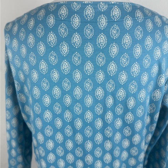 L.L. Bean 100% Supima Cotton Tunic Top Blue Print Size‎ M - Picture 7 of 11